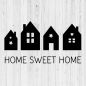 Preview: Vinyl Sticker Häuser Home sweet home